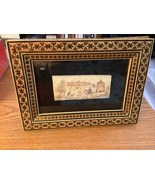 Painted Porcelain Framed Plaque Middle Eastern Scene - $734.82 MXN