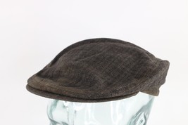 Vintage 50s 60s Rockabilly Distressed Wool Newsboy Cabbie Hat Cap Plaid 7 1/8 - £35.11 GBP