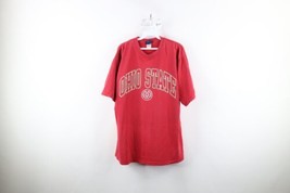 Vtg 90s Mens XL Distressed Spell Out Ohio State University T-Shirt Red Cotton - £28.09 GBP