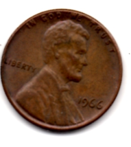 1966 Lincoln Cent (toned) - Circulated - $4.99