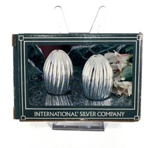 International Silver Company Swirl Egg Salt Pepper Shakers Pots Plated Tarnish - £15.31 GBP
