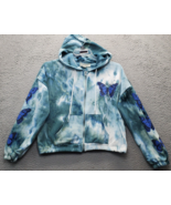 No Comment Hoodie Girls Large Multi Crop Tie Dye Butterfly Drawstring Fu... - $19.28