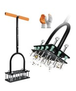 Lawn Aerator Tool, Manual Metal Spike Tool with orange handle  - $47.52 CAD