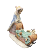 Vintage 1991 Lladro Playful Push Winter Eskimo Dogs Sleigh Christmas 12234 - $516.15 CAD