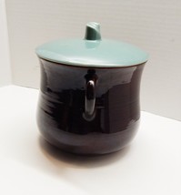 Red Wing Pottery Village Green Bean Pot Cookie Jar Canister Brown Teal - £31.38 GBP