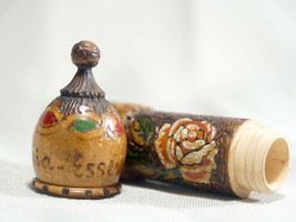 Rose Damascena Bulgarian Oil Essence - Wooden Case Only - Hand Painted Early Edn - £13.26 GBP