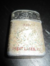 RONSON TYPHOON Art Deco Great Lakes Inscribed Glitter  Aluminum Flip Top... - $11.99