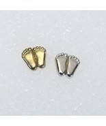 Pro-Life Precious Feet Lapel Pin .4x.5&quot; Lot of 2 Silver and Gold Tone V ... - $315.59 MXN