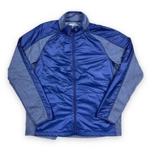 RHONE Athletic Hybrid Full Zip Jacket Mens Size Large Blue Tech Terry - £16.34 GBP