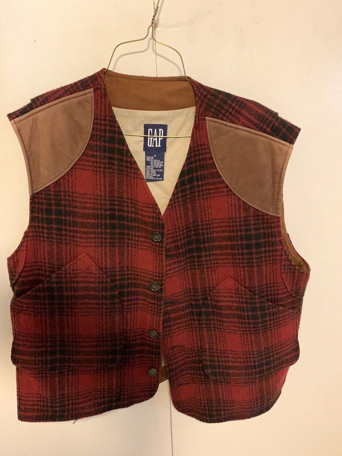1990s Vintage Gap Mohair Indian Blanket Wool Vest Warning Vest-
show ori... - $35.48