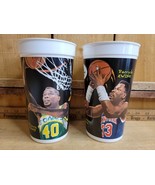 LOT OF 2 McDONALD&#39;S 1995 NBA Looney Tunes 32oz Collectors Cups KEMP and ... - $25.26 CAD
