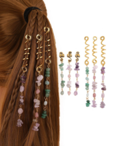 Spiral Hair Accessory With Natural Stones (7pcs) - £8.65 GBP