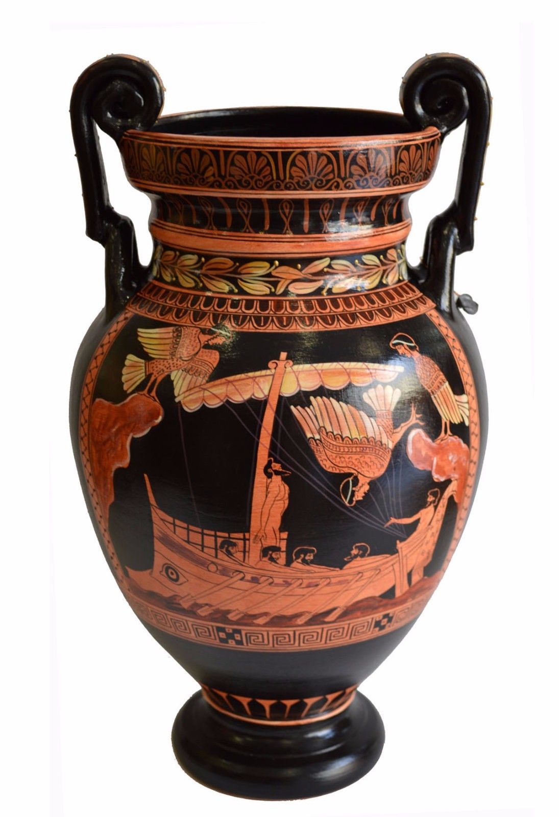 Odysseus passing the Sirens - Red Figure Volute Krater Vase - $399.00