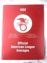 1992 Official American League Averages Stats Book For Media Press - $10.95