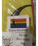Black Ribbon Rainbow Flag 3x5ft LGBTQIA Gay Pride Pulse Pride Orlando St... - $3.00