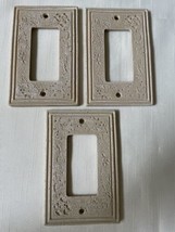 set of 3 Molded  Stone Texture Resin Outlet or Switch Plate Wall Covers - £10.90 GBP