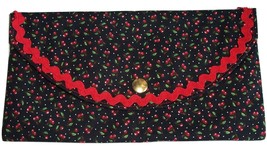 Retro Tiny Cherries Purse-Handheld purse/Accessory bag/Craft storage bag/MakeUp  - £9.96 GBP