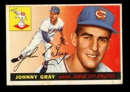Vintage Baseball Card Topps 1955 Johnny Gray Pitcher Kansas City Athletics #101 - £8.90 GBP