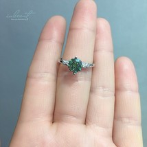 New Popular 925 Silver 1 ct Excellent Cut Pass Diamond Test Green Moissanite Rin - $75.12