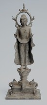 Antico Indonesiano Stile IN Piedi Bronzo Giavanese Teaching Buddha - 40cm/40.6cm - £646.11 GBP