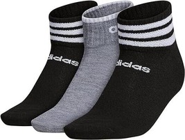 adidas Socks Womens Medium AeroReady Low Cut 3 Pairs Black Grey White - £12.69 GBP