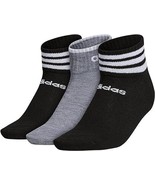 adidas Socks Womens Medium AeroReady Low Cut 3 Pairs Black Grey White - £12.58 GBP