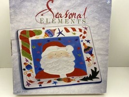 Seasonal Elements Santa Platter 14” Square NIB - $14.80