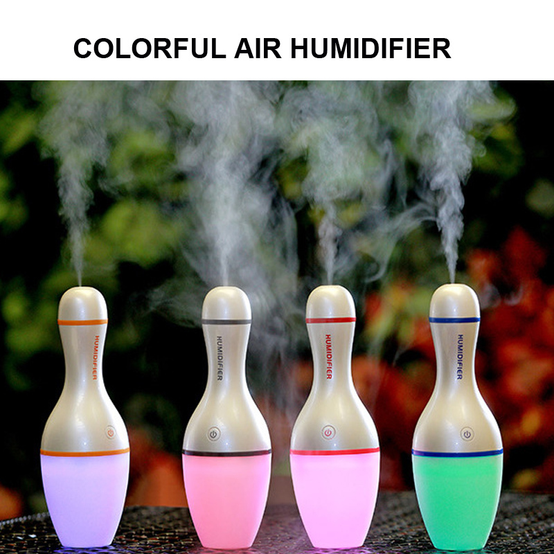 Mini USB LED Air Humidifier Car Humidfier  Bedroom Humidifer Bowling Shape