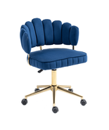 Velvet Home Office Desk Chair, Modern Cute Swivel Task Chair Navy - €152,74 EUR