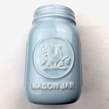 Fishs Eddy Mason Jar Ceramic Country Decor Blue Glaze - £12.02 GBP
