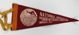 Vintage Washington DC Felt Pennant Souvenir Shrine Of The Immaculate Con... - $18.95