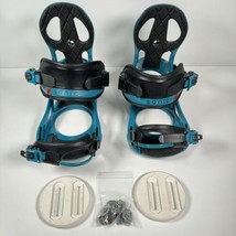 K2 Sonic Snowboard Binding Size M 5-8 Teal W/ Discs &amp; Bolts Nice - £46.70 GBP