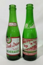 2 Vtg Bottles Up N Up Golden Eagle Beverage &amp; Park Drive Beverages Green... - £18.20 GBP