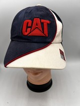 Caterpillar Cat US Flag Logo Hook &amp; Loop Closure Hat Cap Red White Blue EUC - £9.63 GBP