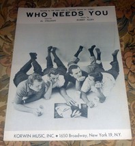 Four Lads Sheet Music - Who Needs You (1956) - £10.17 GBP