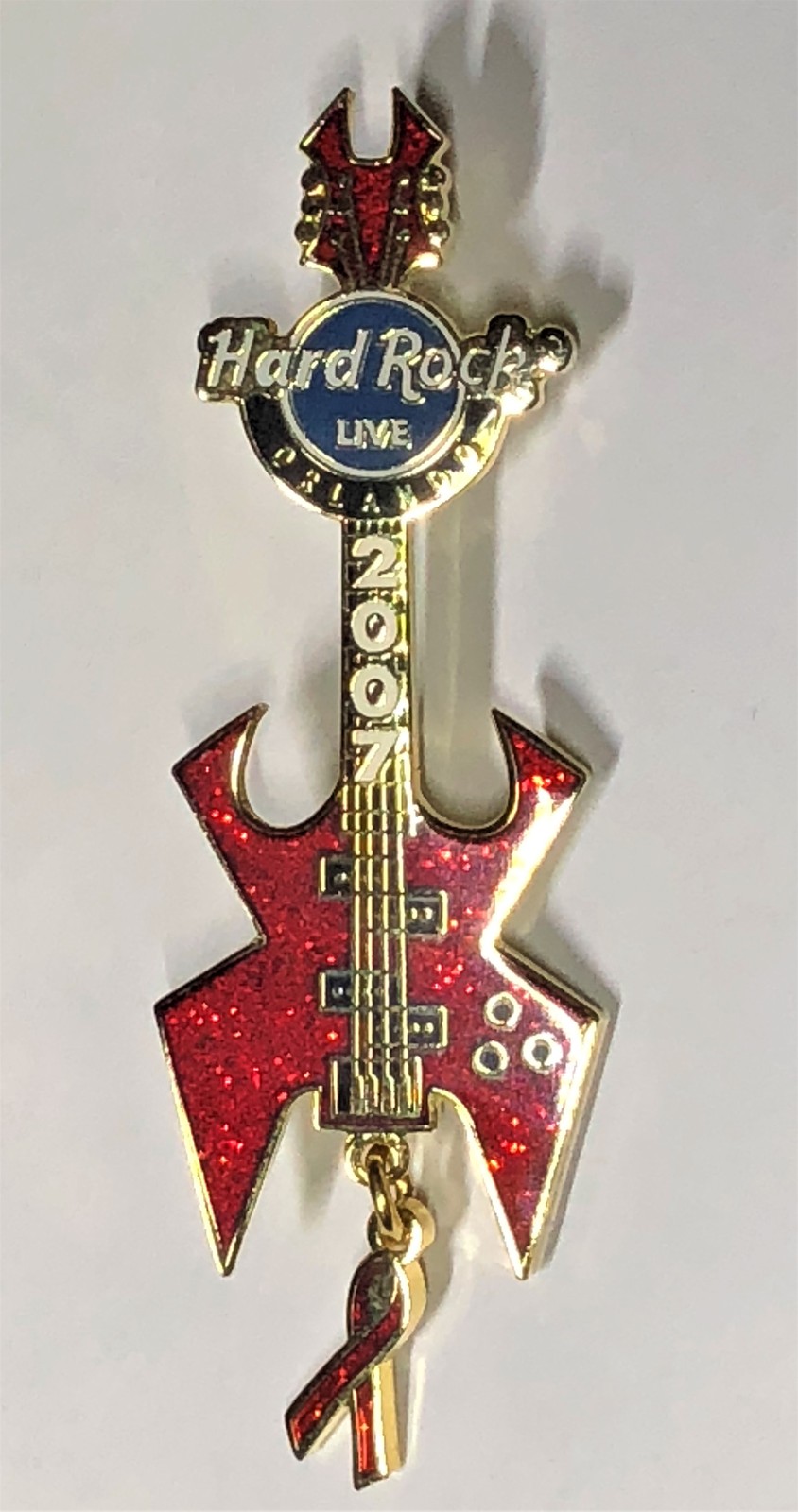 Primary image for Hard Rock LIVE ORLANDO 2007 Red Sparkle Guitar w/dangle ribbon