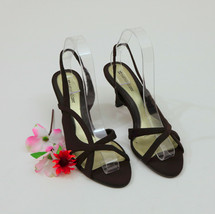 Good condition Naturalizer Slingback Chocolate Brown Fabric Sandals US 8M - £23.25 GBP