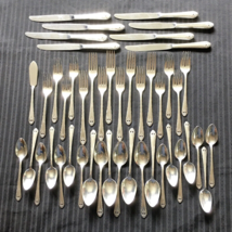 HOLMES &amp; EDWARDS Lovely Lady silver-plated flatware set 46 pc - vintage 40s IS - £39.09 GBP