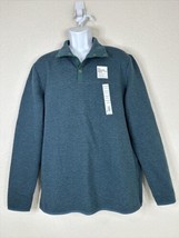 NWT Sonoma Men Size L Green 1/4 Snap Supersoft Fleece Softshell Jacket - £9.33 GBP