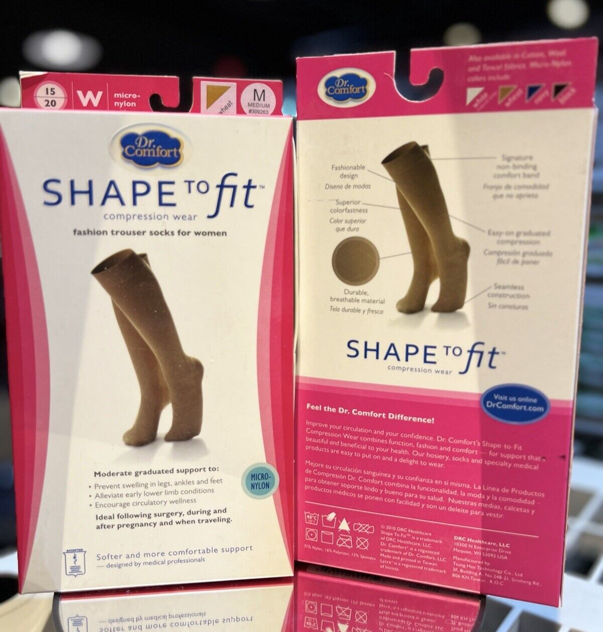 Dr. Comfort Compression Fashion Trouser Socks Micro Nylon 10-15 15-20 20... - $14.55+