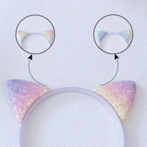 Women&#39;s Rainbow Cat Ears Headband - New - Purple Band - $12.99