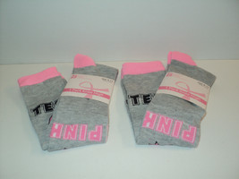 Two Pairs Breast Cancer Survivor Awareness Knee Socks Team Pink Size 9-11 NEW - £11.43 GBP