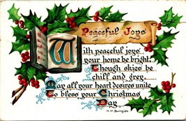 Raphael Tuck Christmas Yuletide Series 104 Burnside Poem  1907 Vtg Postcard - £5.37 GBP