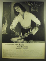 1959 Lady Manhattan Shirts and Slacks Ad - In your wonderful world - £14.46 GBP