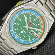 Genuine Seiko 5 Auto 7009A Japan Mens D/D Green Watch + 1 Strap a315681-1 - £30.81 GBP