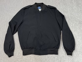 Neptune Garment Co Jacket Mens 44 Long Black Polyester Wool Lined Bomber... - $39.59