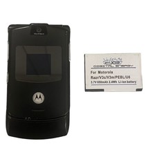Motorola V3 (AT&T) Black 3G Flip Cell Mobile Phone Vintage w/ Battery FOR PARTS - £6.84 GBP