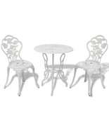 Bistro Table And Chair White Cast Aluminum Medium Fancy Design - $6,157.34 MXN