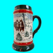 1991 Budweiser Holiday Collectors Christmas Series Beer Stein Mug Clydesdales - £14.12 GBP