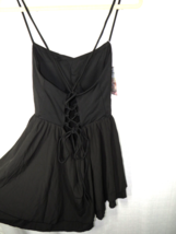 Halara Size Large Breezeful Black Crisscross Back Lace Up Flowy Mini Dress - £19.58 GBP
